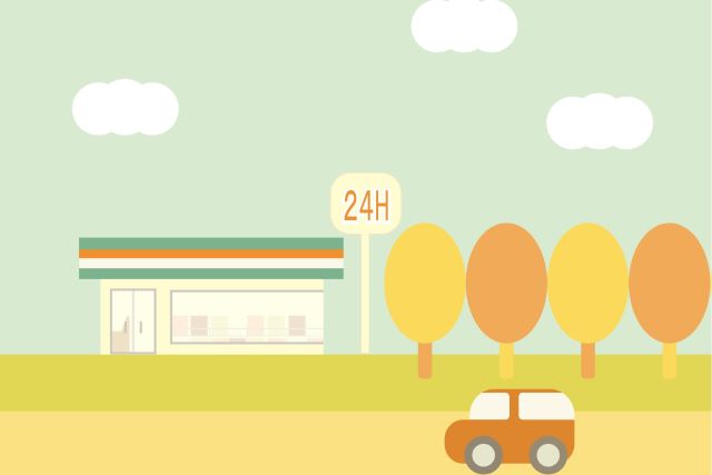 driving through by convenience store